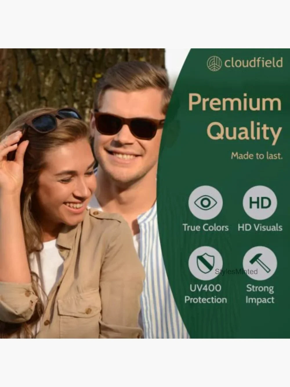 Wood Frame Polarized Sunglasses Unisex 9-Layer UV Protection